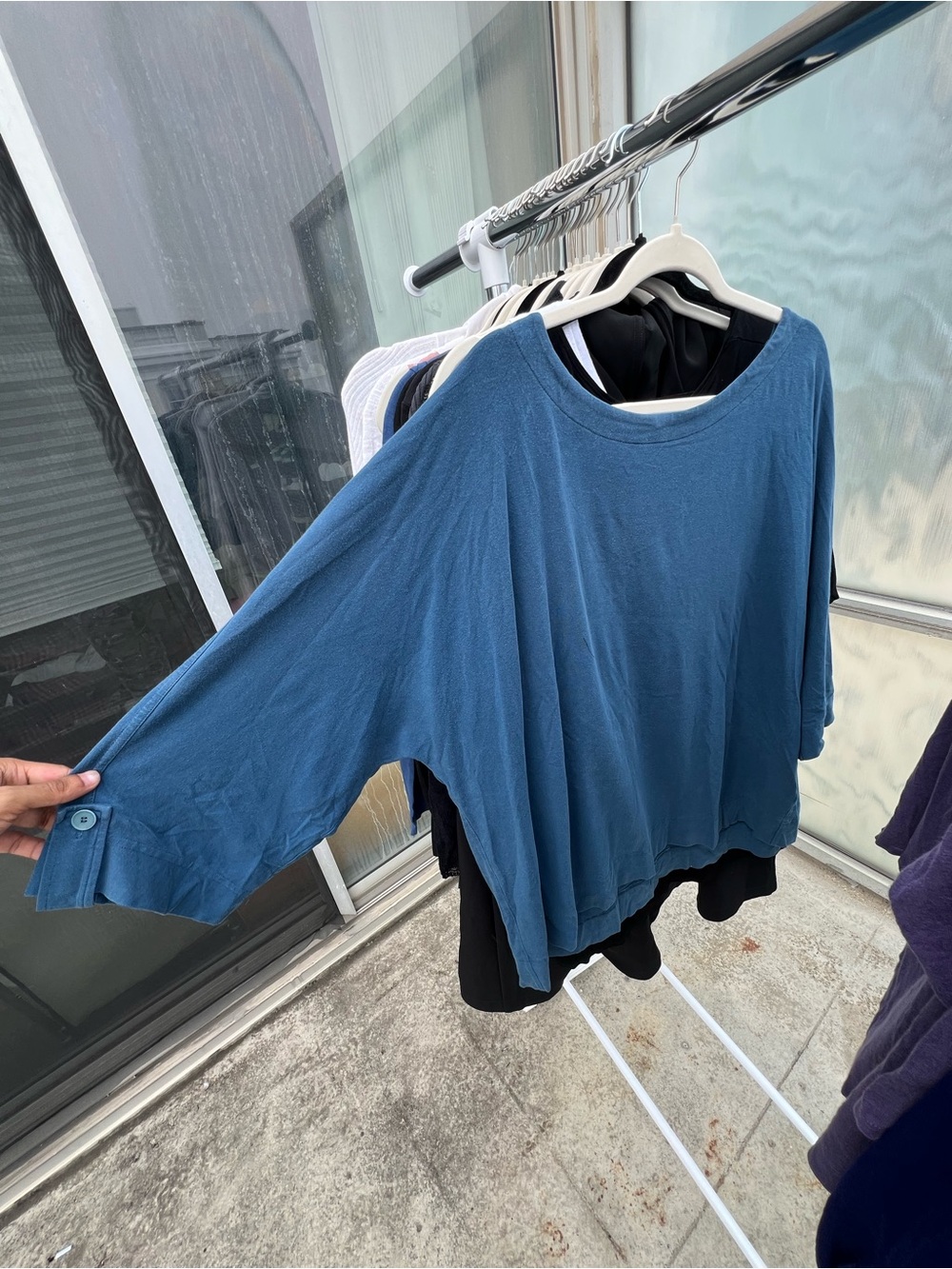 Eileen Fisher Indigo Blue Relaxed Pullover Sweatshirt